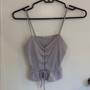 Purple lace up crop top